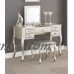 Bobkona Cailyn Flip Up Mirror vanity Set with Stool in Silver   565529805